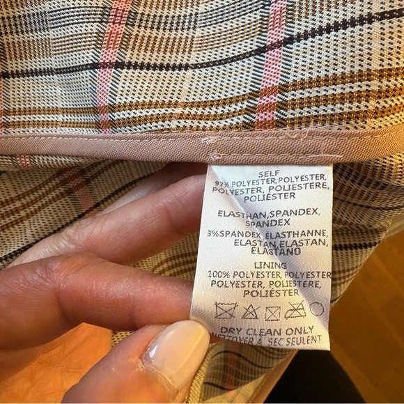 Anthropologie Plaid Belted Lightweight Summer Trench Coat Size M Neutral Motif - Picture 15 of 15